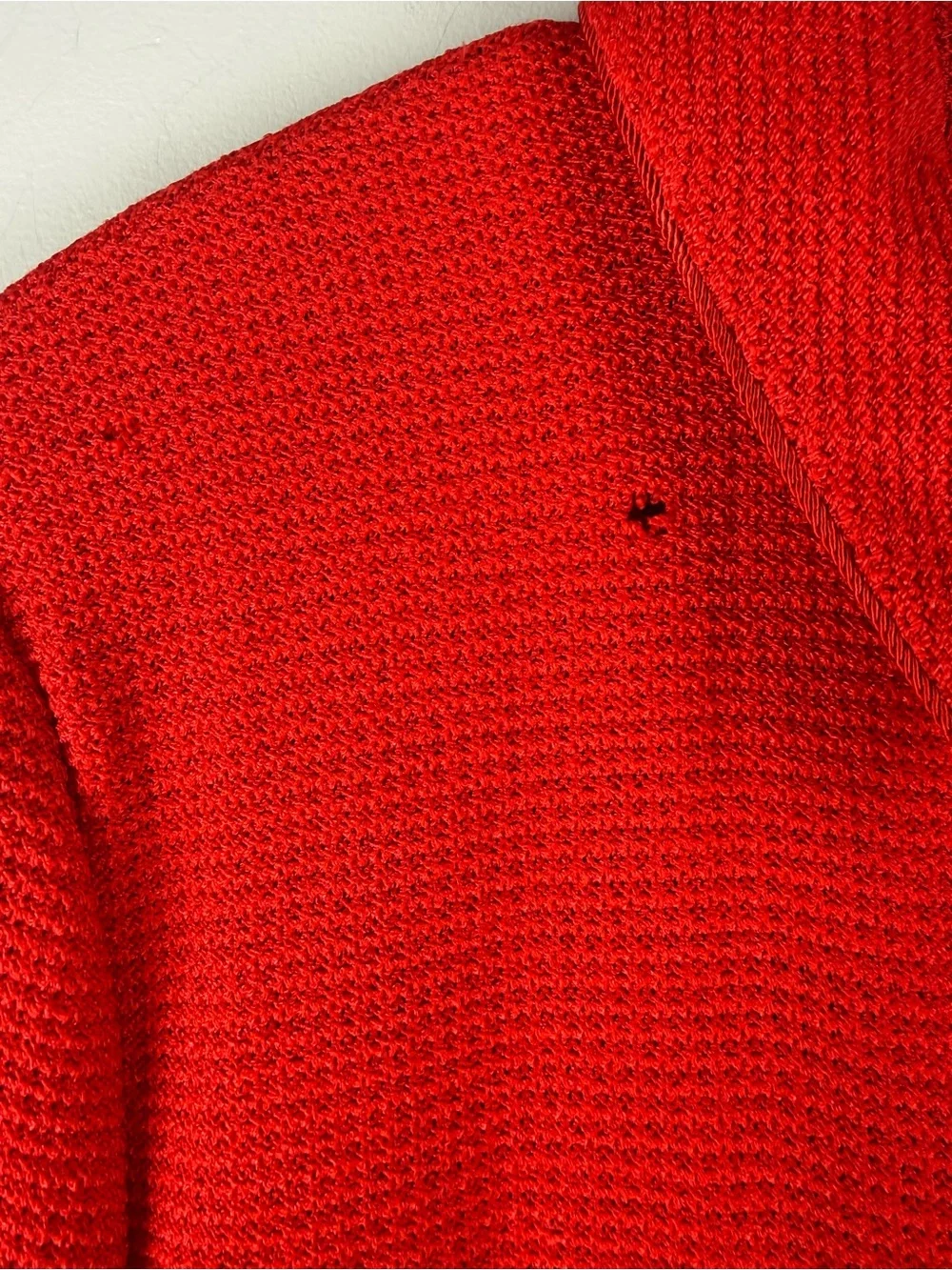 St. John Collection Women’s Long Sleeve Red Knit Zip Up Jacket Blazer SZ 14